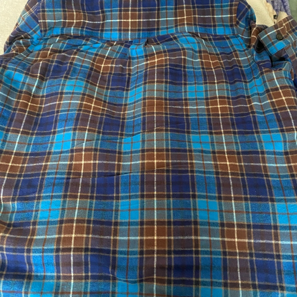 L.L. Bean Blue and Brown fleece lined Plaid Jacket size XL - Picture 8 of 8